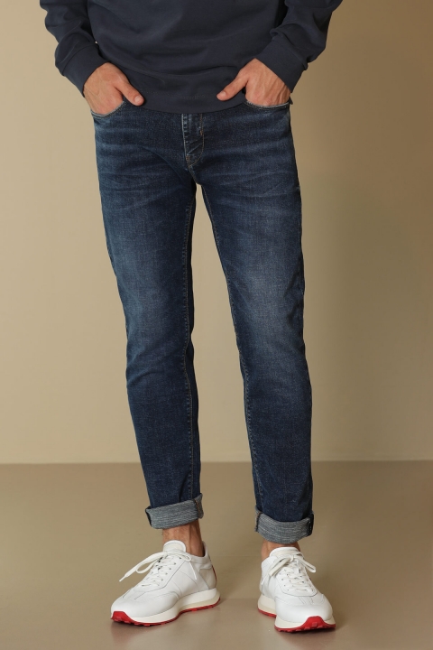 Джинсы Мужские Slim Fit Темно-Синие Andre Smart Jean