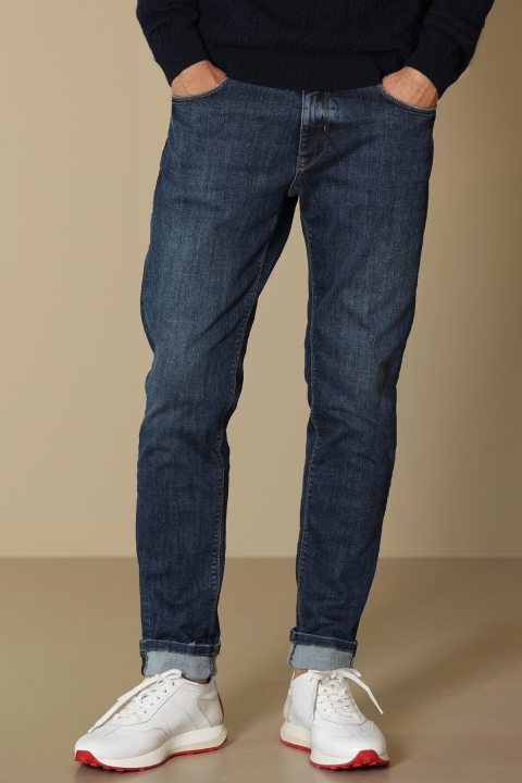 Jose Smart Jean Мужские Джинсы Slim Fit Темно-Синий