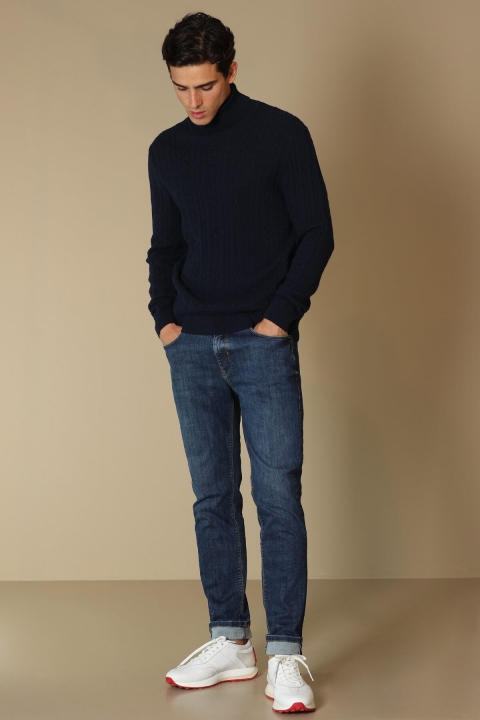 Jose Smart Jean Мужские Джинсы Slim Fit Темно-Синий