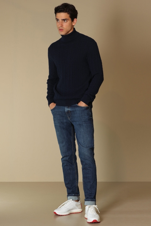 Jose Smart Jean Мужские Джинсы Slim Fit Темно-Синий
